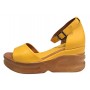 Sandale dama din piele naturala bleumarin platforme de 7cm S58BL